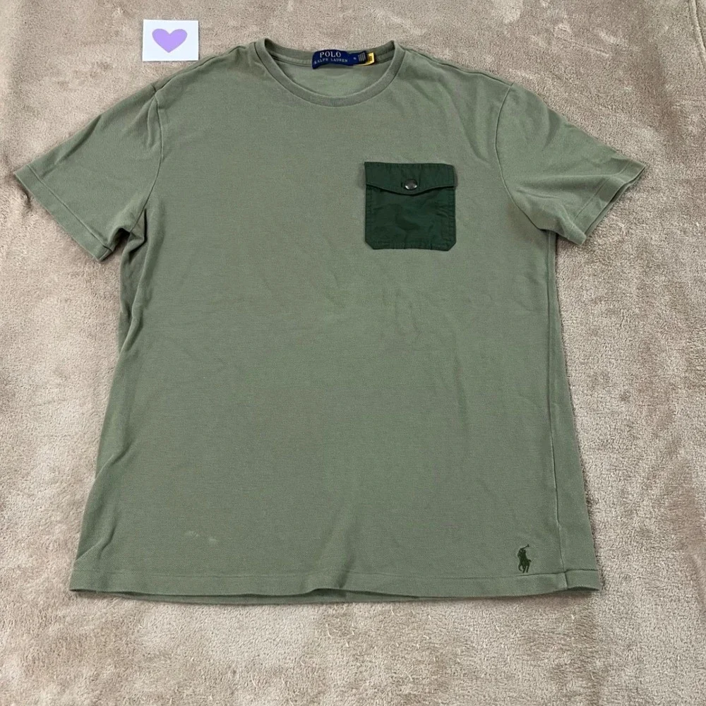 Polo Ralph Lauren Mens Pocket T Shirt‎ Green Casual Short Sleeve Top
